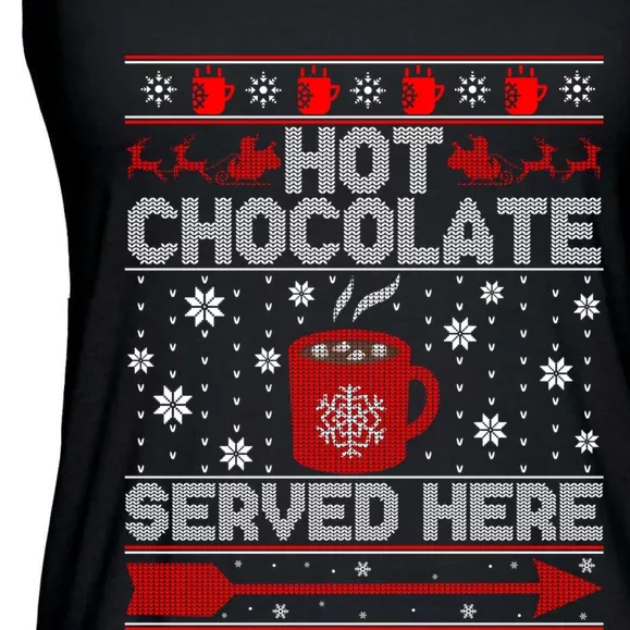 Hot Chocolate Served Here Christmas Ugly Gift Ladies Essential Flowy Tank