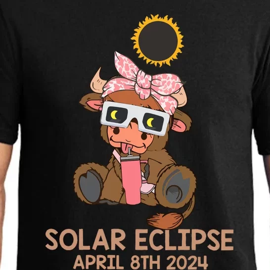 Highland Cow Solar Eclipse April 8th 2024 Pajama Set