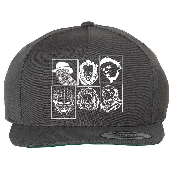 Horror Characters Spooky Halloween Costume Wool Snapback Cap