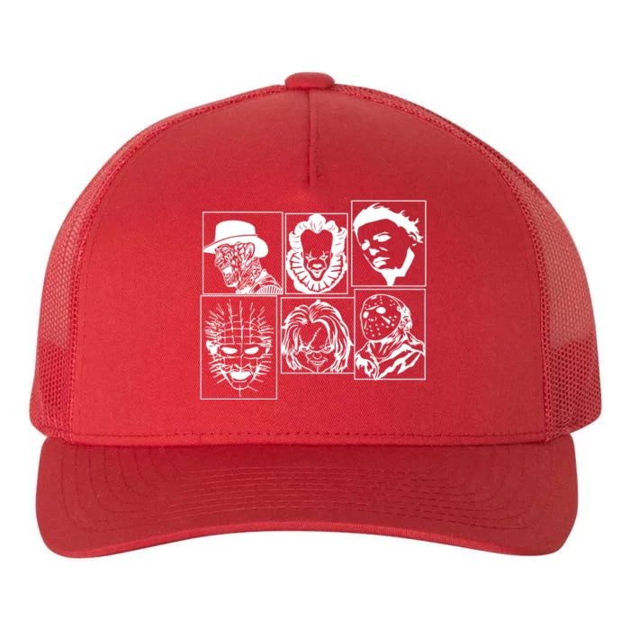 Horror Characters Spooky Halloween Costume Yupoong Adult 5-Panel Trucker Hat