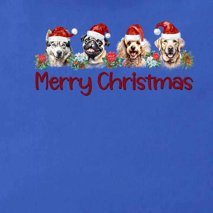 Happy Christmas Santa Dog Paw Lover Owner Dogs Christmas Funny Gift Zip Tote Bag