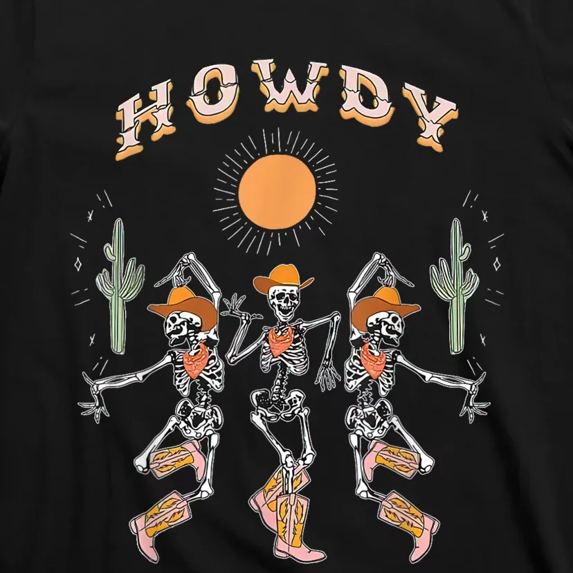 Howdy Cowboy Skeleton Dancing Country Western T-Shirt