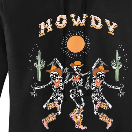 Howdy Cowboy Skeleton Dancing Country Western Women's Pullover Hoodie