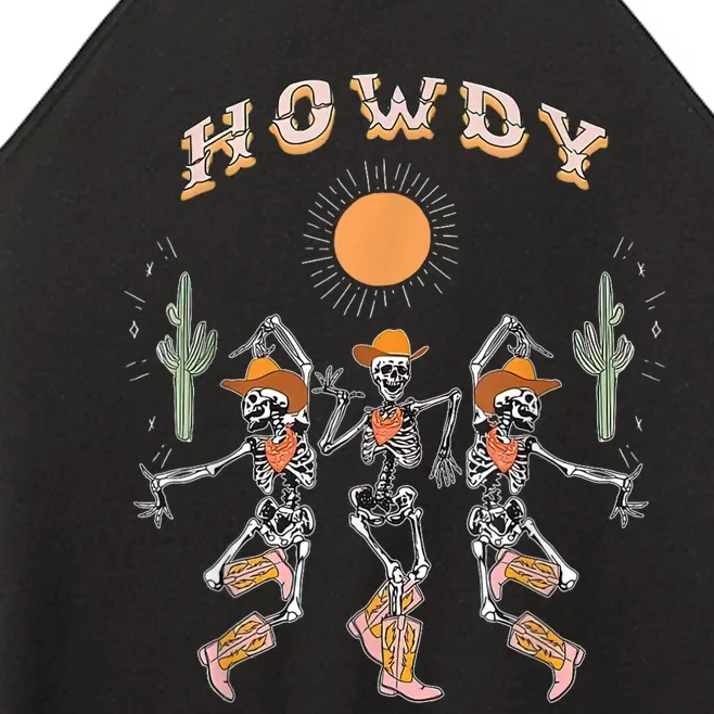 Howdy Cowboy Skeleton Dancing Country Western Women’s Perfect Tri Rocker Tank