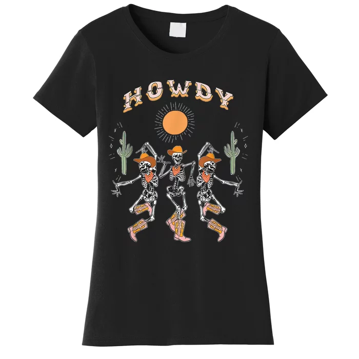 Howdy Cowboy Skeleton Dancing Country Western Women's T-Shirt