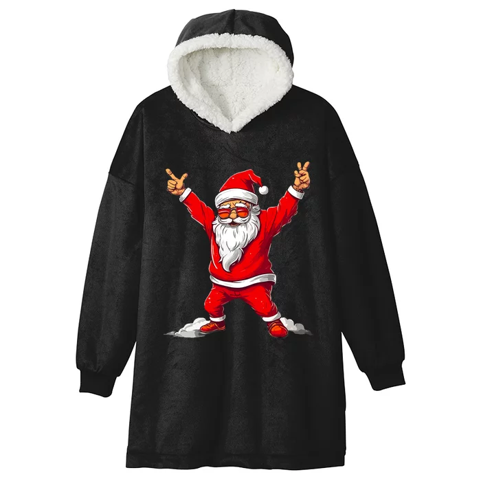 Happy Christmas Santa For Boy Girl Funny Christmas Hooded Wearable Blanket