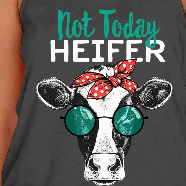 Heifer Country Sayings Not Today Heifer Women's Knotted Racerback Tank