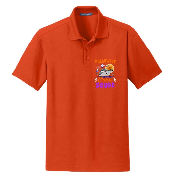 Halloween Cruise Squad Family Cruising Crew Vacation Trip Gift Dry Zone Grid Performance Polo