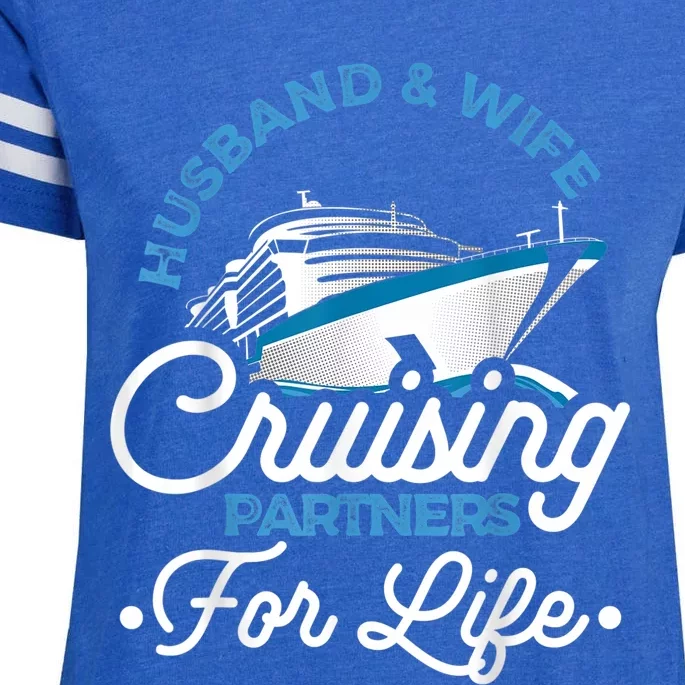 Honeymoon Cruise Ship Vacation Married Couple Husband Wife Enza Ladies Jersey Football T-Shirt