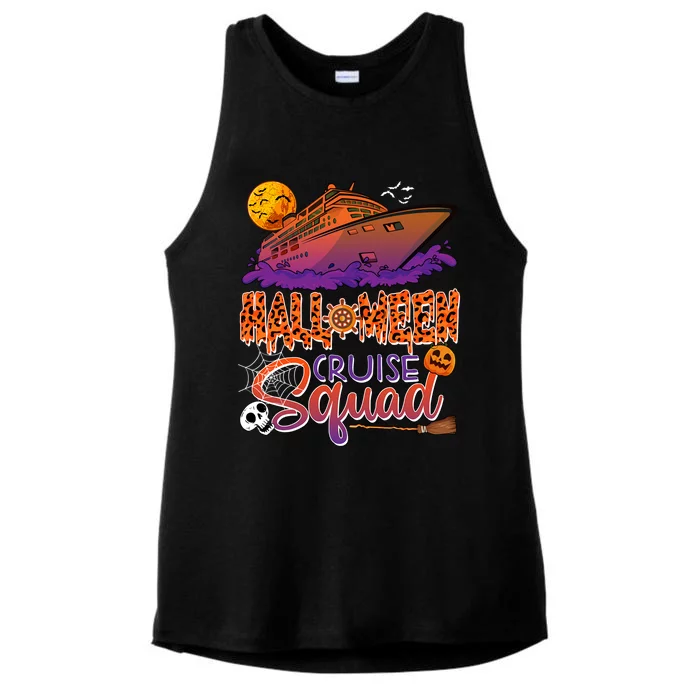 Halloween Cruise Squad Costume Cruise Ship Horror Pumpkin Gift Ladies Tri-Blend Wicking Tank