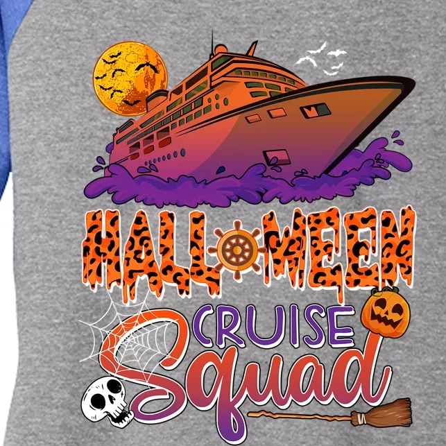 Halloween Cruise Squad Costume Cruise Ship Horror Pumpkin Gift Women's Tri-Blend 3/4-Sleeve Raglan Shirt