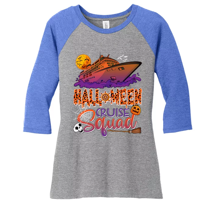 Halloween Cruise Squad Costume Cruise Ship Horror Pumpkin Gift Women's Tri-Blend 3/4-Sleeve Raglan Shirt