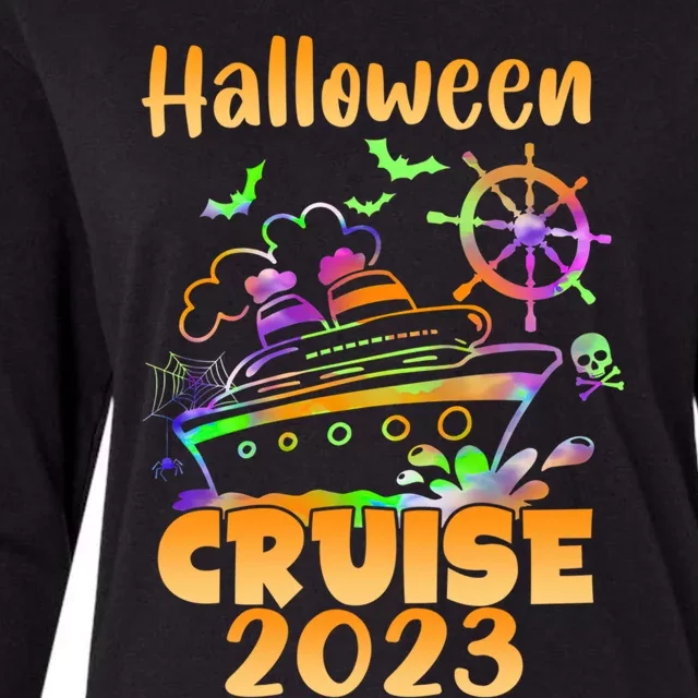 Halloween Cruise Squad Cruising Crew Spooky Season Family Gift Womens Cotton Relaxed Long Sleeve T-Shirt