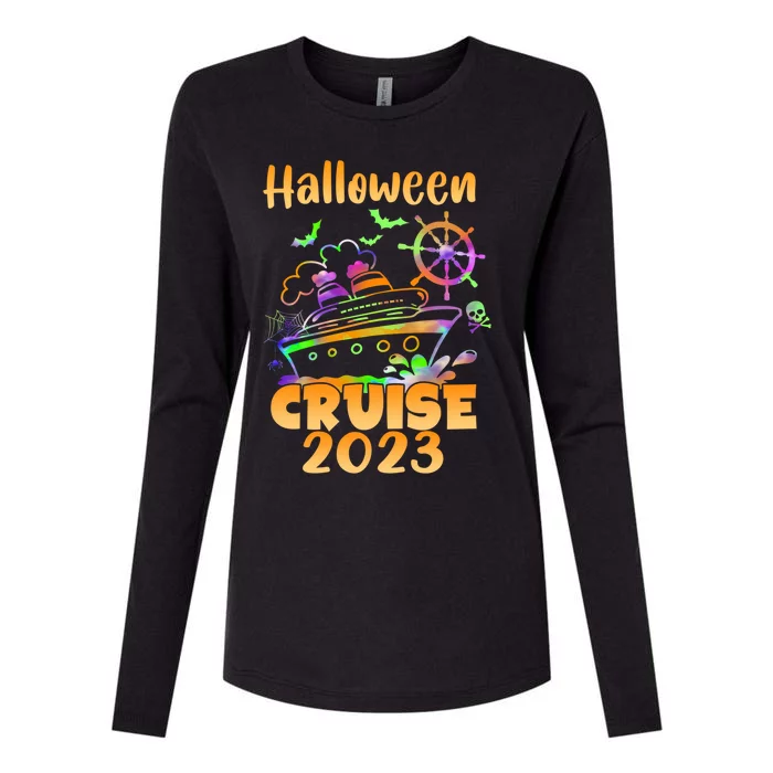 Halloween Cruise Squad Cruising Crew Spooky Season Family Gift Womens Cotton Relaxed Long Sleeve T-Shirt