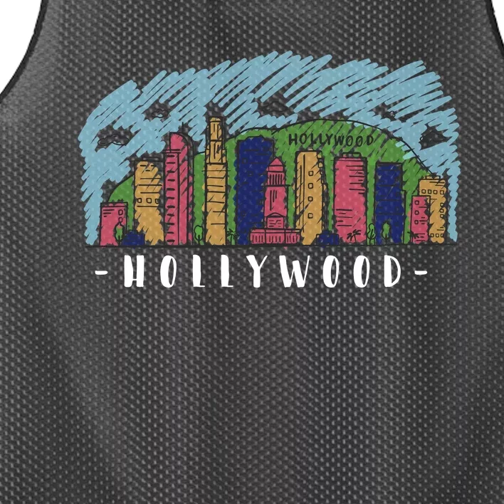 Hollywood Cartoon Style Illustration Mesh Reversible Basketball Jersey Tank