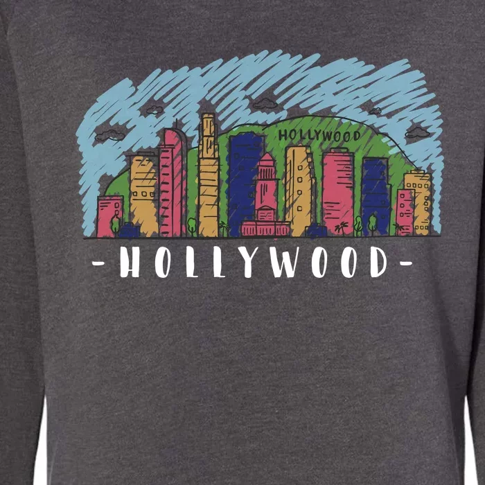 Hollywood Cartoon Style Illustration Womens California Wash Sweatshirt