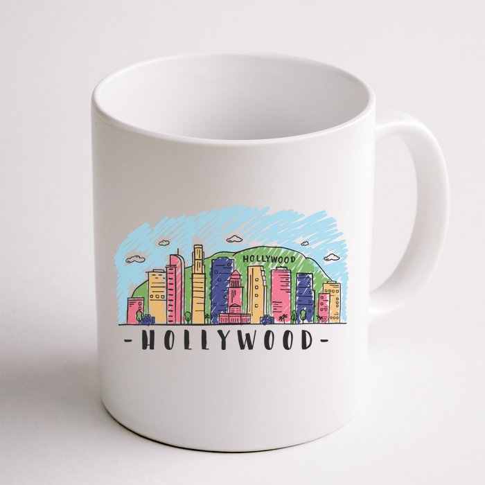 Hollywood Cartoon Style Illustration Front & Back Coffee Mug