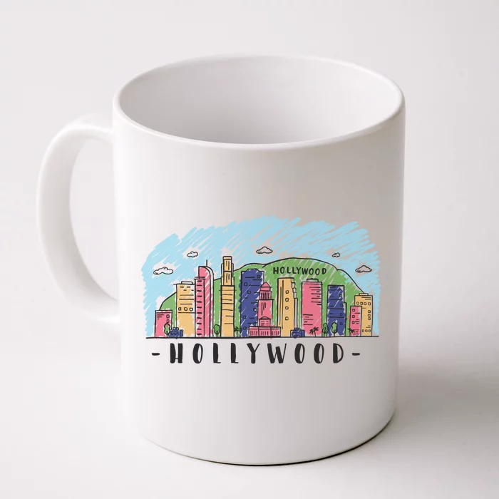 Hollywood Cartoon Style Illustration Front & Back Coffee Mug