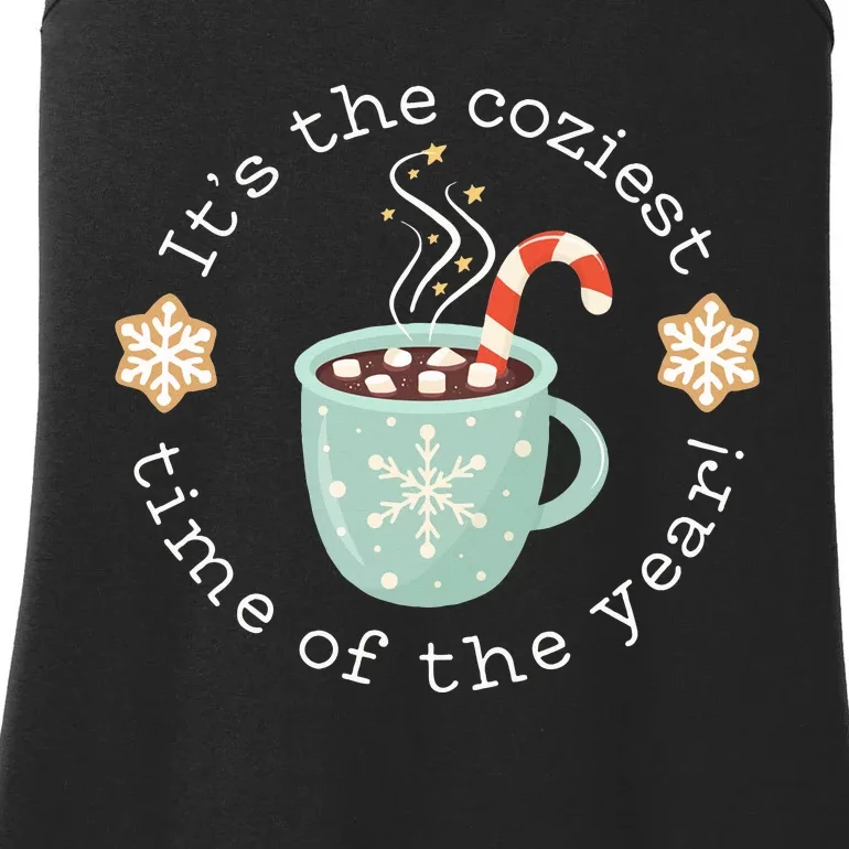 Hot Cocoa Snowflake Mug Coziest Time of the Year Xmas Ladies Essential Tank