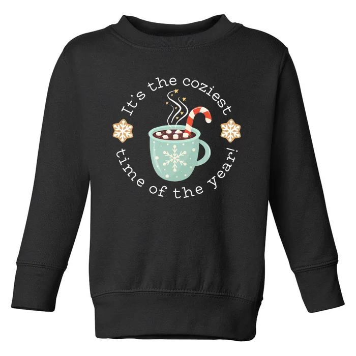 Hot Cocoa Snowflake Mug Coziest Time of the Year Xmas Toddler Sweatshirt