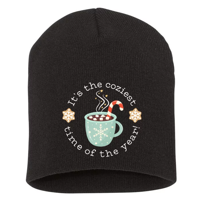 Hot Cocoa Snowflake Mug Coziest Time of the Year Xmas Short Acrylic Beanie