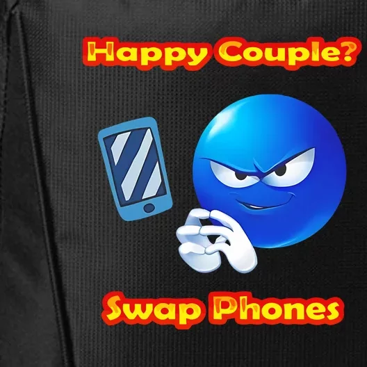 Happy Couple Swap Phones City Backpack