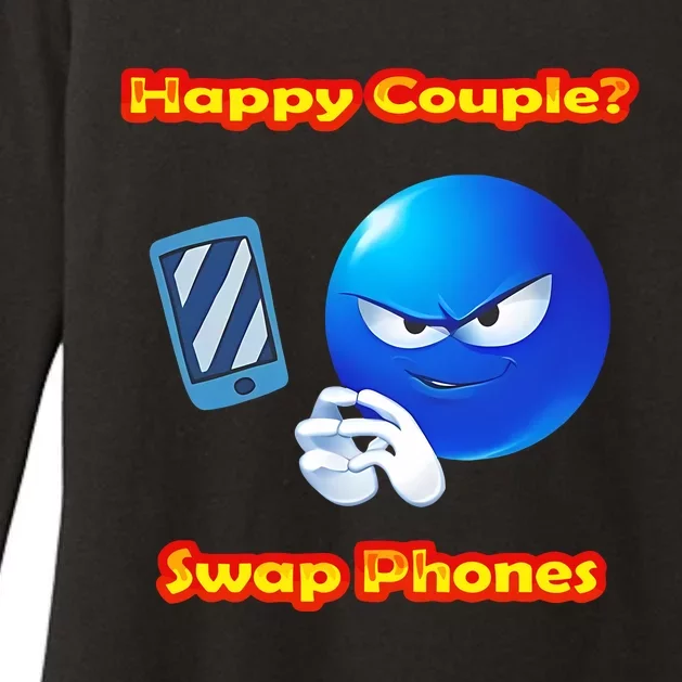 Happy Couple Swap Phones Womens CVC Long Sleeve Shirt