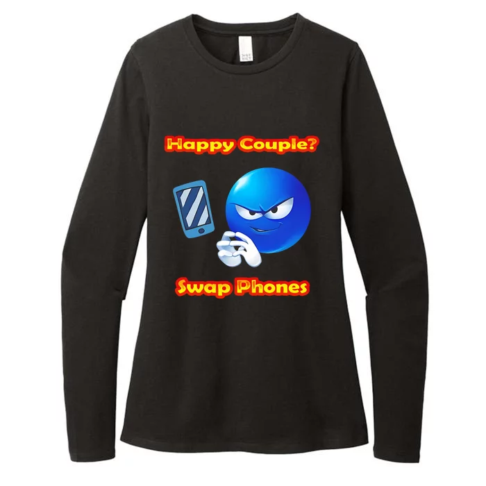 Happy Couple Swap Phones Womens CVC Long Sleeve Shirt