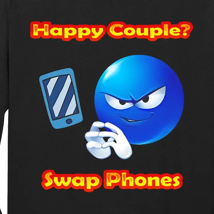 Happy Couple Swap Phones Tall Long Sleeve T-Shirt