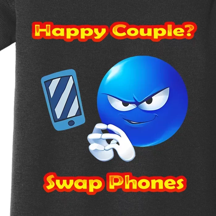 Happy Couple Swap Phones Baby Bodysuit