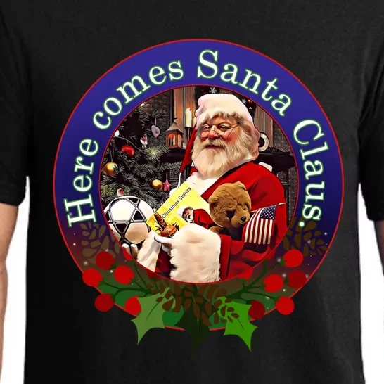 Here Comes Santa Claus Design Cool Gift Pajama Set