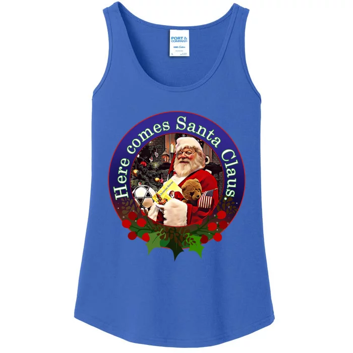 Here Comes Santa Claus Design Cool Gift Ladies Essential Tank