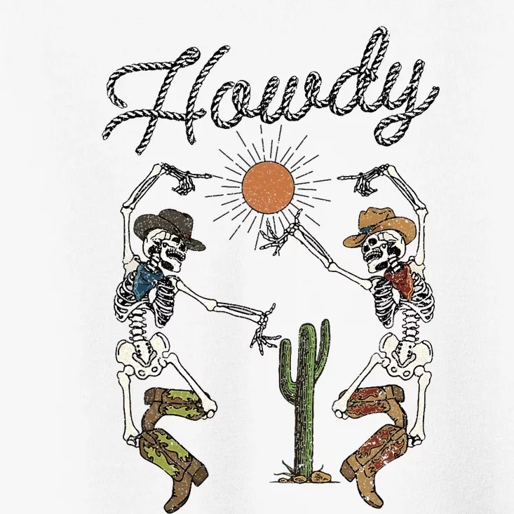 Howdy Cowboy Skeleton Dancing Country Girl Western Toddler T-Shirt