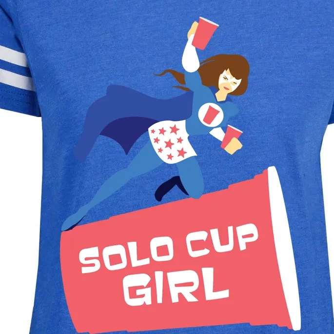 Halloween Costume Solo Cup Gift Funny Women Beer Enza Ladies Jersey Football T-Shirt