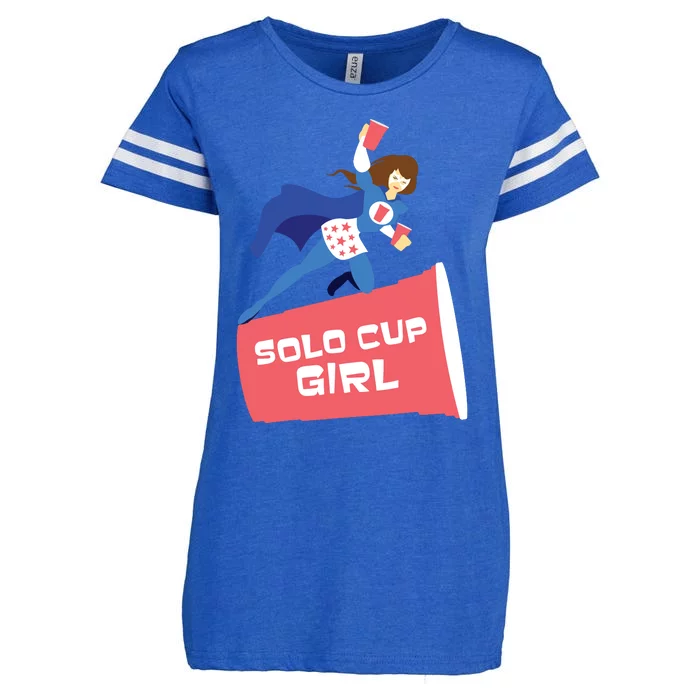 Halloween Costume Solo Cup Gift Funny Women Beer Enza Ladies Jersey Football T-Shirt