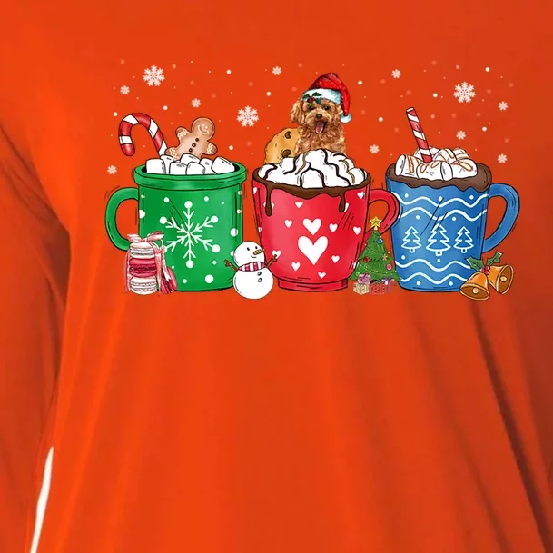 Hot Chocolate S Winter Mug Poodle Cream Christmas Gift Cooling Performance Long Sleeve Crew