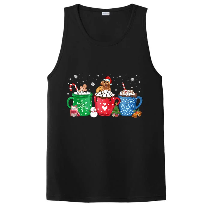 Hot Chocolate S Winter Mug Poodle Cream Christmas Gift Performance Tank