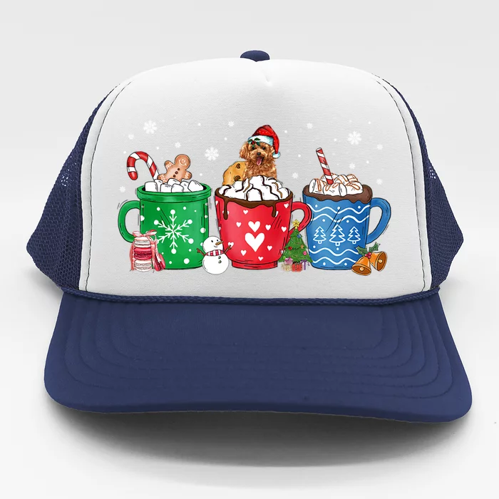 Hot Chocolate S Winter Mug Poodle Cream Christmas Gift Trucker Hat