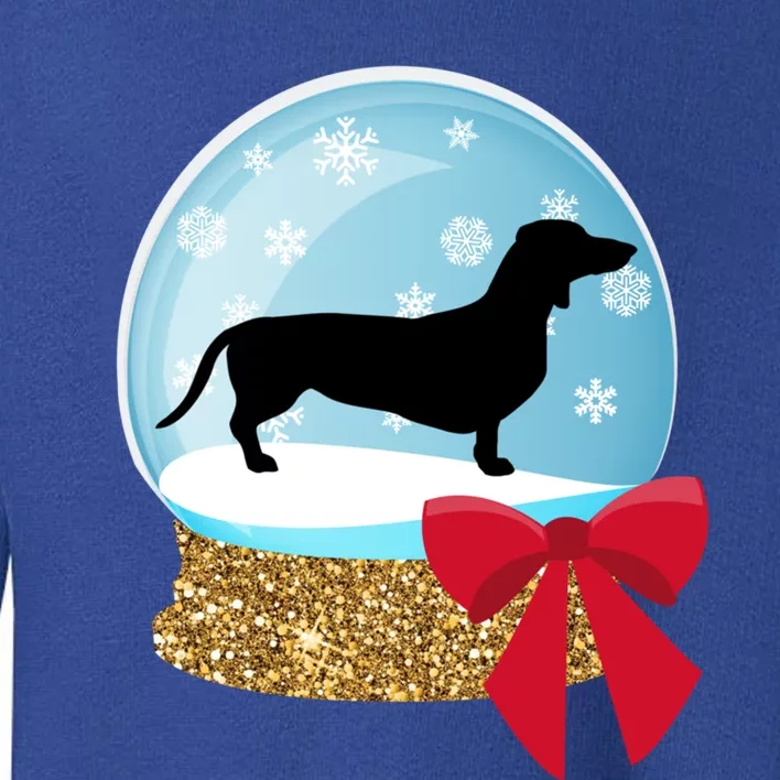 Holiday Christmas Snowglobe Dachshund Doxie Gift Toddler Sweatshirt