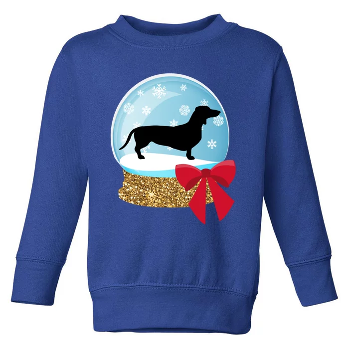 Holiday Christmas Snowglobe Dachshund Doxie Gift Toddler Sweatshirt