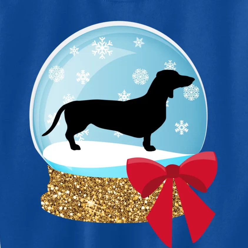 Holiday Christmas Snowglobe Dachshund Doxie Gift Kids Sweatshirt