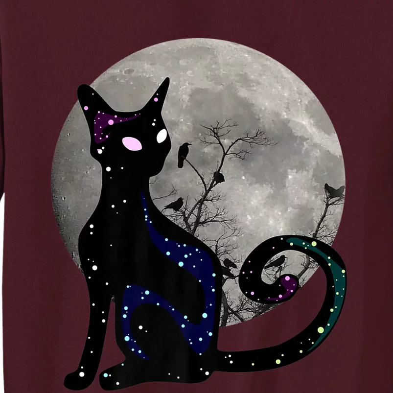 Halloween Cat Scary Black Cat Gothic Looking Halloween Cat Tall Sweatshirt