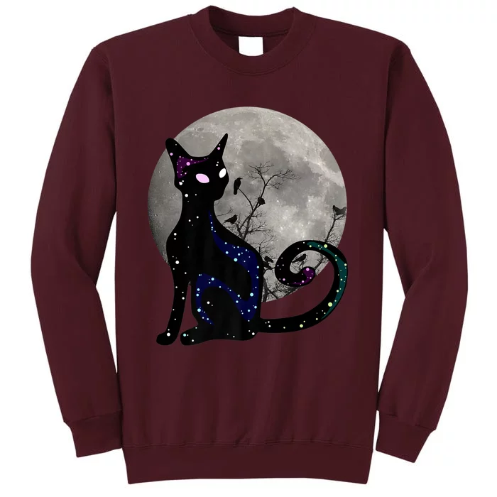 Halloween Cat Scary Black Cat Gothic Looking Halloween Cat Tall Sweatshirt