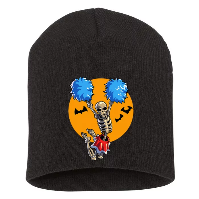 Halloween Cheerleading Skeleton Show Your Spirit! Short Acrylic Beanie