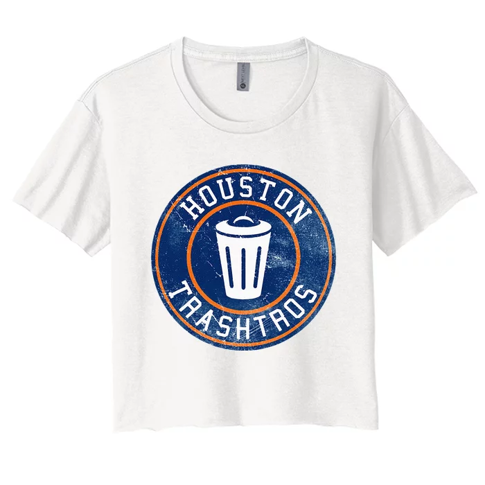 Houston Cheaters Sign Stealing Trashtros Baseball Gift Women's Crop Top Tee