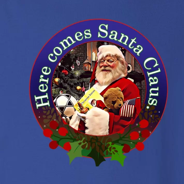 Here Comes Santa Claus Design Gift Toddler Long Sleeve Shirt