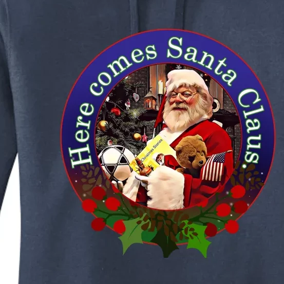 Here Comes Santa Claus Design Gift Women's Pullover Hoodie