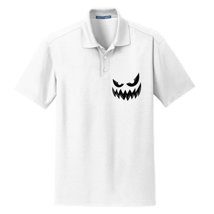 Halloween Costume Spooky Jack OLantern Orange Pumpkin Face Dry Zone Grid Performance Polo