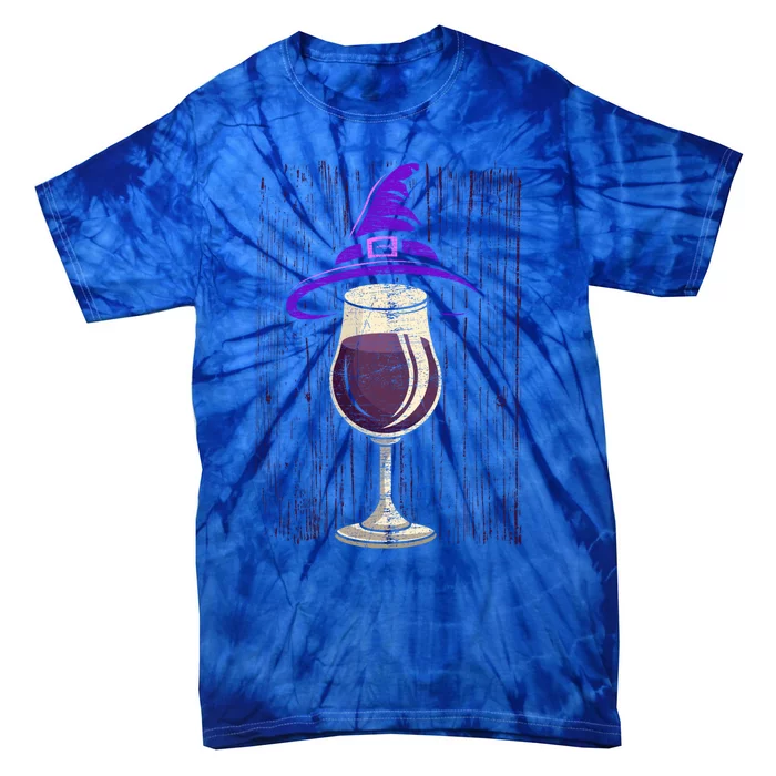 Halloween Costume Salem Wine Drunken Witch Funny Gift Tie-Dye T-Shirt