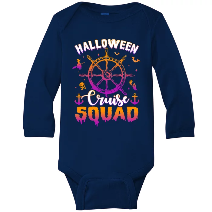 Halloween Cruise Squad Family Vacation Trip Cruising Crew Cool Gift Baby Long Sleeve Bodysuit